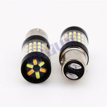 2x 1157 60SMD 4014 LED Turn Signal Light Bulbs White Amber Dual Color Switchback