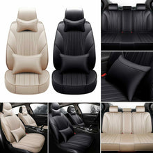 Car Seat Covers Top PU Leather Front & Rear Full Set Universal for 5-Seats Cars