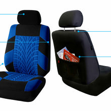 Car Seat Covers For Sedan SUV Truck Set Zipper Split Bench Blue Black