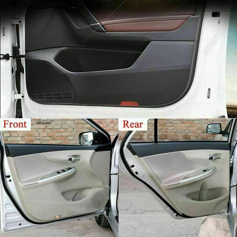 4pcs Carbon Fiber Side Edge Protection Anti-kick Door Pad For Toyota Corolla 08+