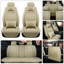 11Pcs Car Seat Cover Protector+Cushion Front & Rear Full Set PU Leather Interior