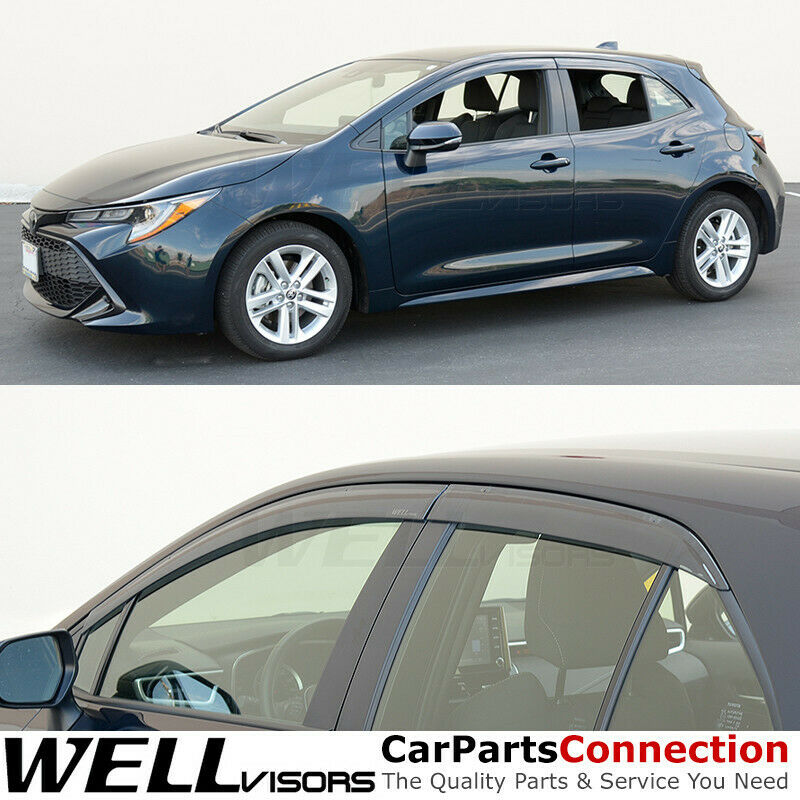 Wellvisors Rain Guards Deflectors For 2019-Up Toyota Corolla Hatchback Visors