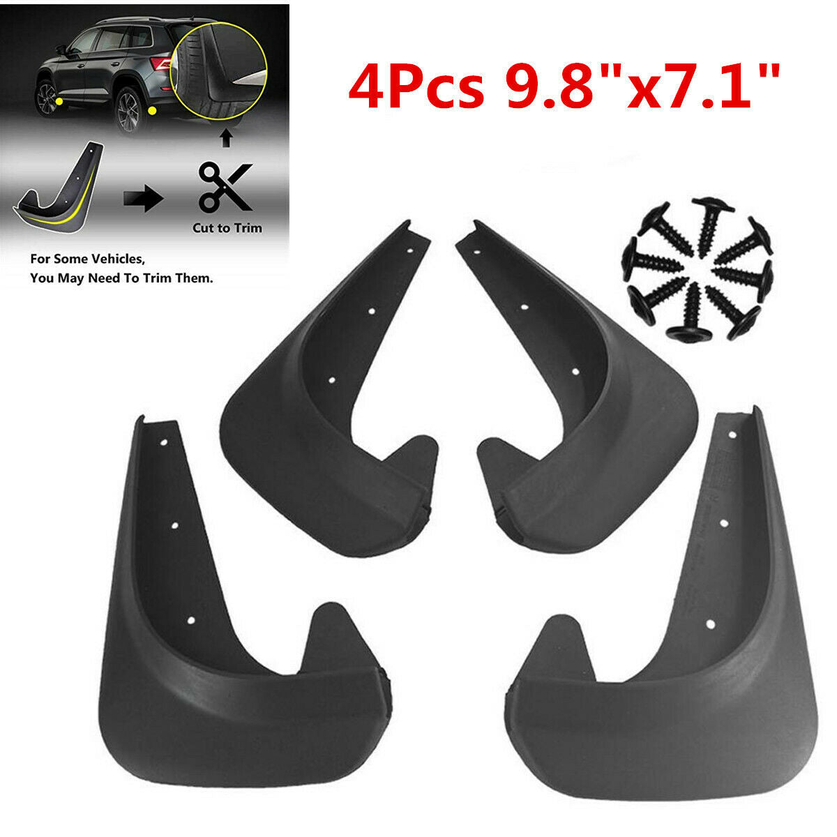 4Pcs Car Mud Flaps Splash Guards Mudflaps Mudgurads Fender Front Rear Universal