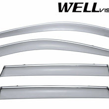WellVisors For 14-UP Nissan Rouge CHROME TRIM Side Window Visors Rain Deflectors