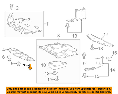 TOYOTA OEM 2018 Camry Splash Shields-Under Cover Bolt 90119A0451