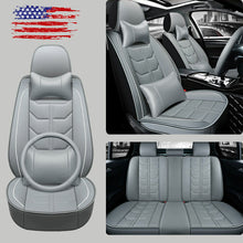 11Pcs Car Seat Cover Protector+Cushion Front & Rear Full Set PU Leather Interior
