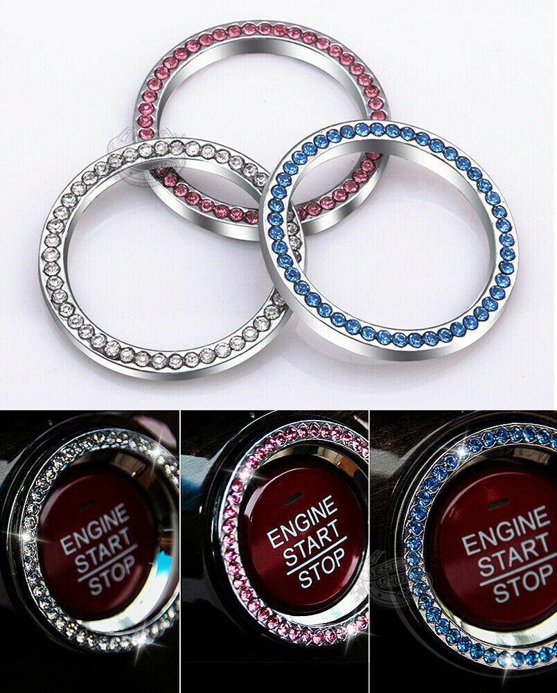 One Engine Start Stop Push Button Knob Key Switch decor ring trim Car Decor T