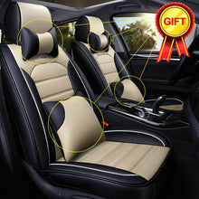 Fly5D 5-Sit Car Seat Cover Cushion PU Leather Front&Rear Full Surround 11pcs Set