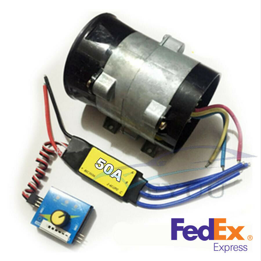 Car Electric Turbo Charger Boost Air Intake Fan + Brushless 50A ESC 52000RPM Max