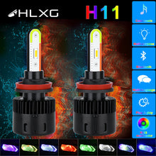 2X H4 H7 H11 9005 9006 CSP LED Headlight + RGB Bluetooth Phone Control