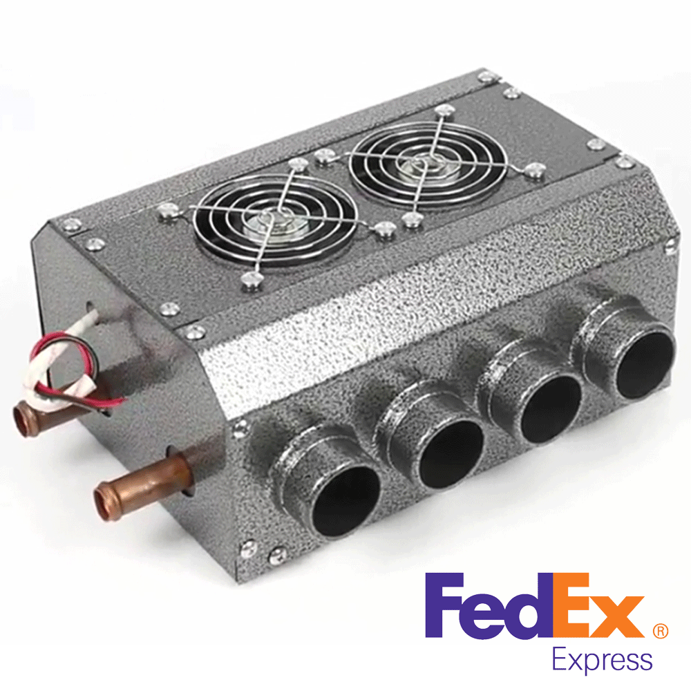 Universal 12V Car Truck Heater Defroster Dual Side 8 Ports 14 Pass Copper Coil