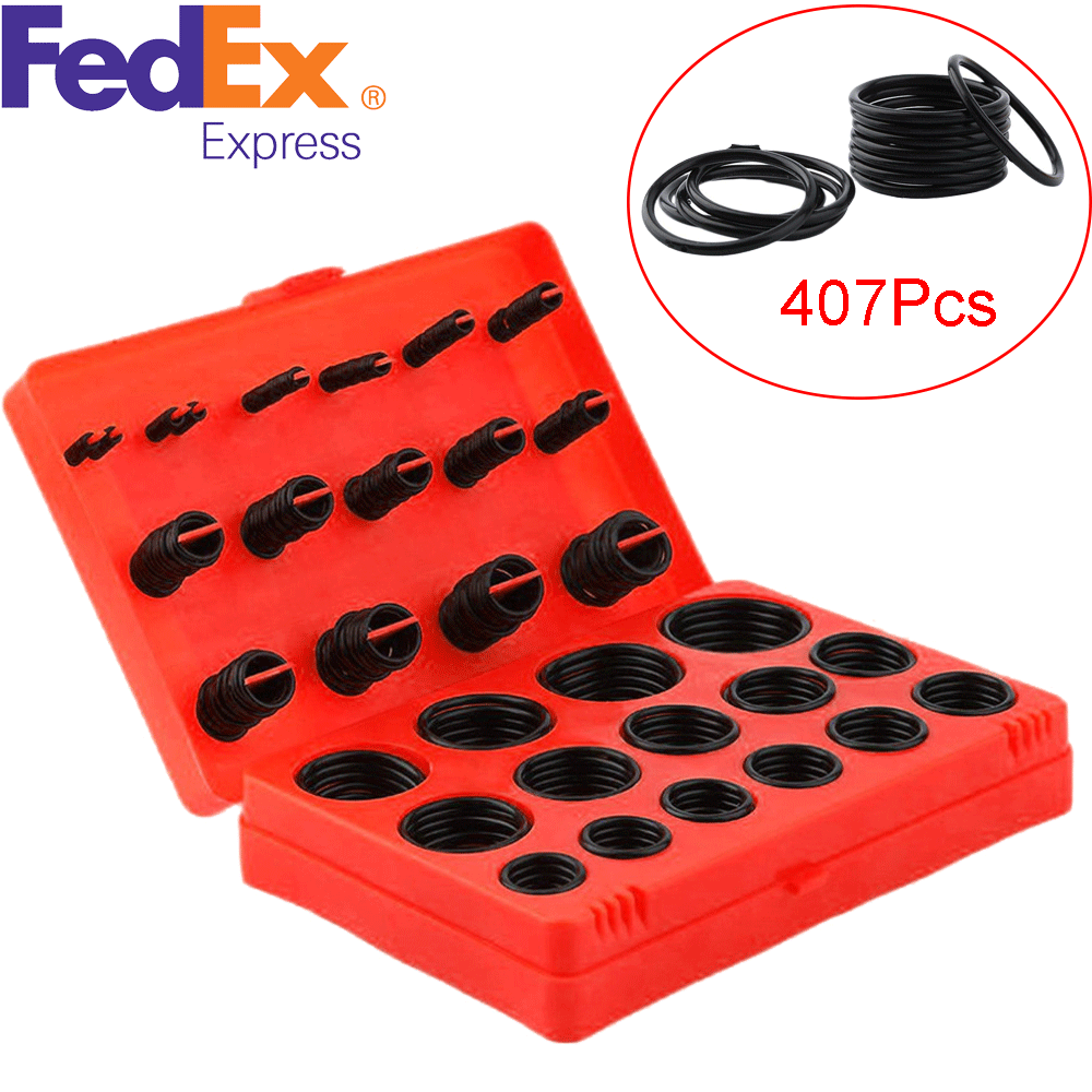 407pcs 32 Sizes Metric Rubber O-Rings Washers Seal Gasket Assortment Kit US Ship