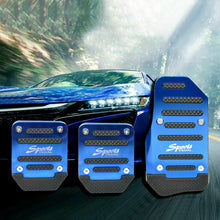 3x Blue Non-Slip Treadle Manual Car Brake Accelerator Foot Pedal Pad Covers