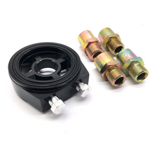 1/8 NPT Universal Aluminum Car Oil Filter Cooler Sandwich Plate Adapter Black