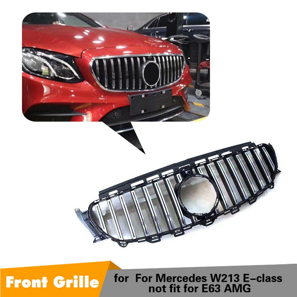 Front Grille Grill For Mercedes Benz W213 E Class 16-19 W/ Camera Hole