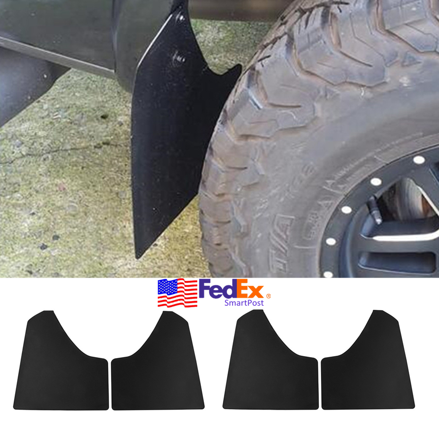 4PCS Black ABS Wheel Mudflaps Truck Pickup Moulding Trim Mud Guard 15.3