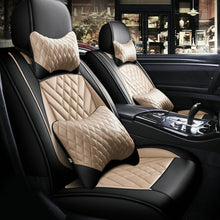 11Pcs Car Seat Cover Protector+Cushion Front & Rear Full Set PU Leather Interior