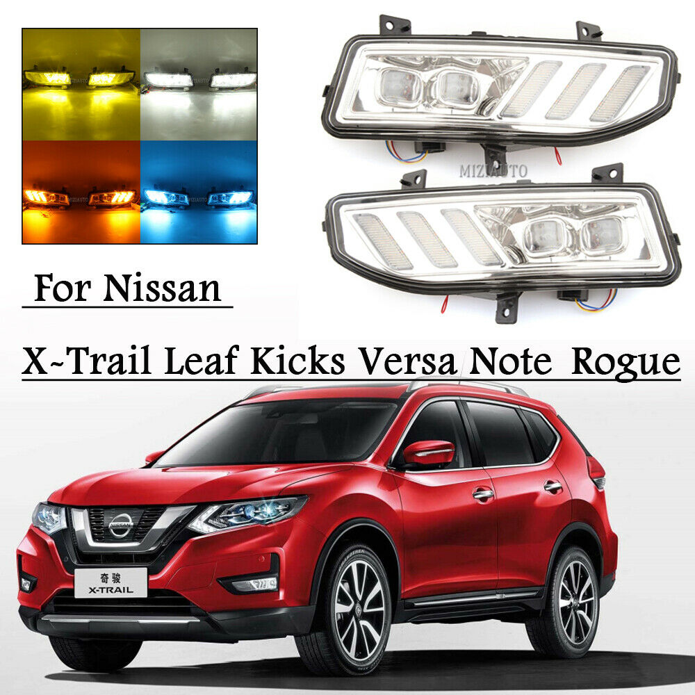 LED Daytime Running Fog Light Lamp For Nissan X-Trail Leaf Kicks Versa 2017-2019