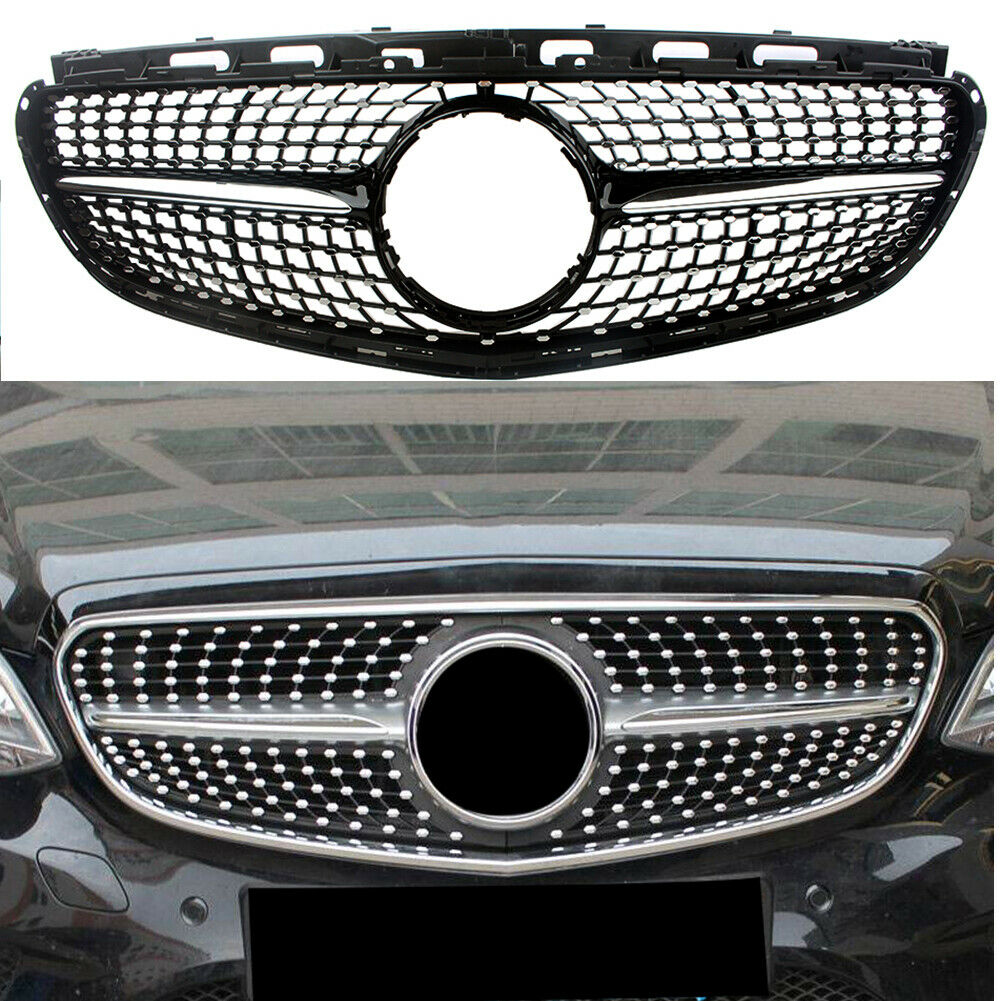 Car Front Racing Bumper Grille For Mercedes-Benz W212 E-Class 2014-2016 Diamond