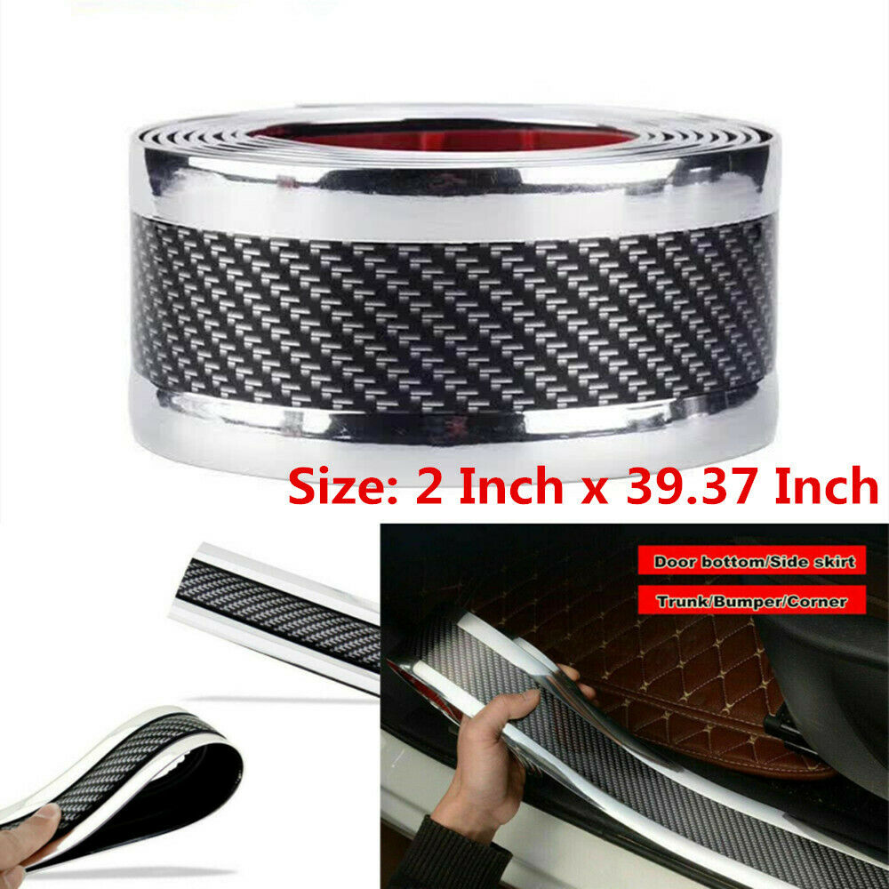 5D Glossy Carbon Fiber Vinyl Film Car Door Plate Cover Stickers Auto Accessories