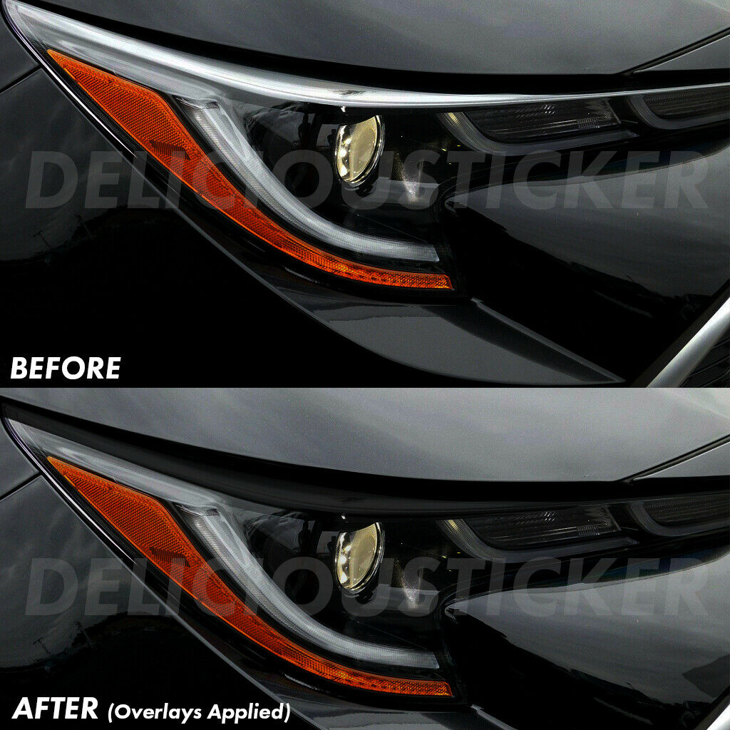 Eyelid SMOKE Head light Overlays Tint Precut Vinyl Smoked For 2019-2021 COROLLA