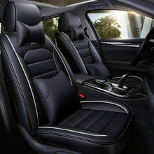 3D PU Leather Car SUV Seat Cover 5-Seats Front+Rear Cushion Black Universal Fit