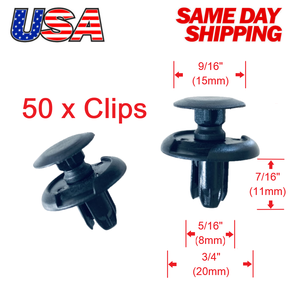 🔥Set of 50 Front Fender Liner Push Trim Retainer Clips 91512-SX0-003 for Honda