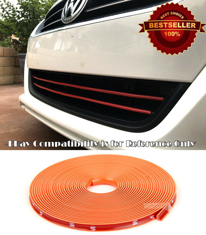 Orange Rubber Overlay Trim Cover For Mercedes Smart Upper Lower Grille Air Dam
