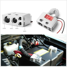 2pcs Car Digital Battery Terminal Connectors w/12V-24V Voltmeter 0/4/8 Gauge
