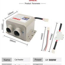 12V 800W Portable Car Heater Fan Heating Vehicle Window Defroster Demister