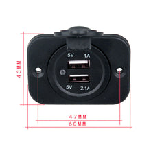 3.1A Dual USB Port Charger Socket Outlet 12V LED for Motorcycle Car Universal