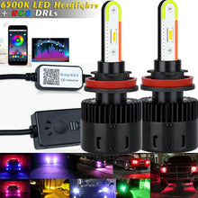 2X H4 H7 H11 9005 9006 CSP LED Headlight + RGB Bluetooth Phone Control