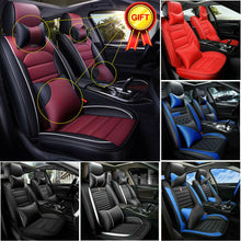 Car Seat Covers Top PU Leather Front & Rear Full Set Universal for 5-Seats Cars