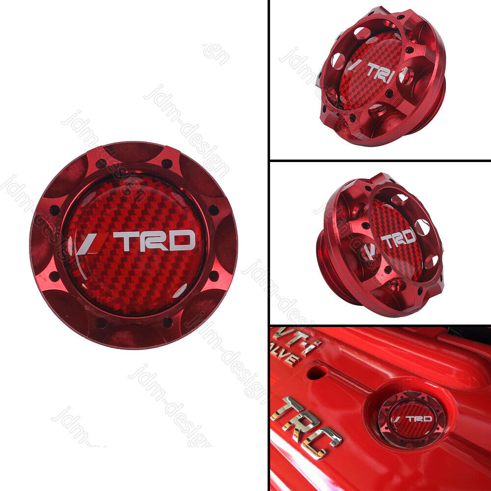 TRD Racing Red Engine Oil Filler Cap Oil Tank Cover Aluminium For TOYOTA