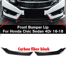 For 2016-2020 Honda Civic Front Bumper Lip Spolier Body Kits Carbon Fiber Look