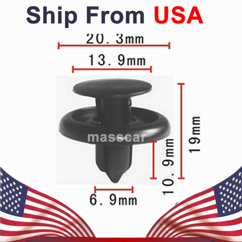 100x Hood Bumper Finer Liner Under Cover Clips Fastener 7mm For Lexus Toyota