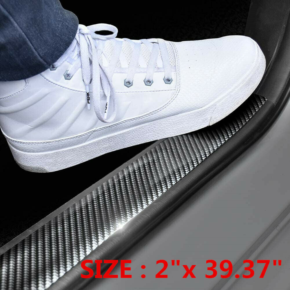 Car Interior Accessories Carbon Fiber Car Door Plate Sill Scuff Cover Sticker
