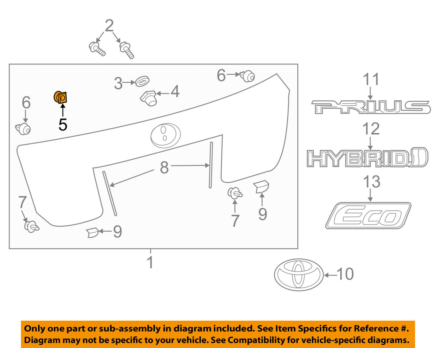 TOYOTA OEM 16-18 Prius-Lift Gate Trim Grommet 9017906362