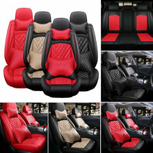 Car Seat Covers Top PU Leather Front & Rear Full Set Universal for 5-Seats Cars