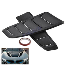 2x Car Front Hood Decorative Air Flow Intake Scoop Turbo Bonnet Vent Cover Black