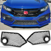 Open Intake Fog Vent Grilles For 2016-2019 Honda Civic Type R LOOK Bumpers