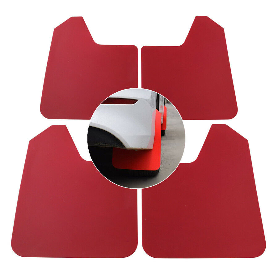 4x Red Universal Splash Guards Car Pickup SUV Mudflaps Mud Flaps Mudguard Screws