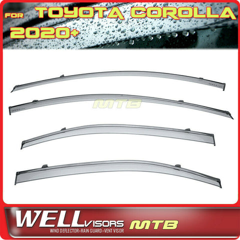 WELLvisors For Toyota Corolla 2020-Plus Window Visors Black Trim Guard Deflector