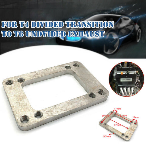 Stainless Steel Turbo Manifold Flange adapter T6 to T4 undivided Exhaust 8 Holes