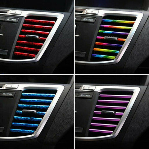 10Pcs/Set Car Accessories Colorful Air Conditioner Air Outlet Decoration Strips