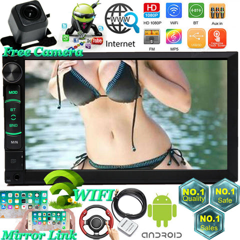 For Mercedes-Benz Touch Screen Bluetooth Car Radio Stereo Android 2Din GPS + Cam