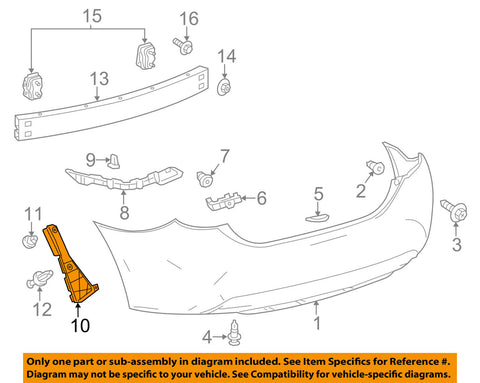 TOYOTA OEM 14-18 Corolla Rear Bumper-Side Seal Right 5259102271