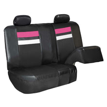 Universal Fit PU Leather Seat Covers Full Set For SUV Car Van Auto Pink Black