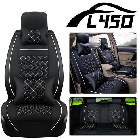 11x Fly5D Car Seat Cover Size L PU Leather Rear+Front Cushion 5 Seats All Season
