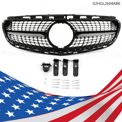 For 2014-2016 Mercedes Benz W212 E200 E250 E350 Diamond Design Grille Grill